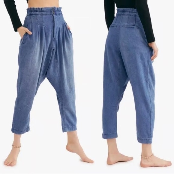 We The Free Denim Blue Pants - Picture 1 of 10